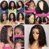 Menschliches Haar Perücken Für Frauen Brasilianische Tiefe Welle Frontal Perücke 180 Dichte Transparent T Teil Spitze Jerry Curl Bob Preplucked remy Drop Deli Dhj90