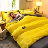 Bedding sets Thick Solid Color Velvet Duvet Cover Winter Warmth Bedding Set Double Quilt Cover Twin Queen King Comforter Cover 220*240 231201