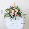 Decorative Flowers Wreaths Custom Rose Artificial Flower Row Table Flower Ball Party Floral Arrangement Wedding Arch Backdrop Decor Flowers Wall Rouge Pink 231201