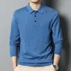 Men's Sweaters Long Sleeve Solid Colour Shirt Sweater Lapel Casual Bottom Knit