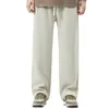 Pantaloni da uomo American Boy Straight Pantaloni sportivi casual in peluche Moda uomo vestibilità ampia Tasca con coulisse solida Hosen largo