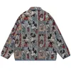 Vestes pour hommes Rétro Cartoon Cat Vestes Hommes Femmes Printemps Automne Lâche Harajuku Y2k Bomber Veste Manteaux Bouton Street Unisexe Hip Hop Outwear 231202