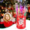 2024 Рождественские подарочные игрушки для детей с подсветкой Музыка Фейерверк Машина для пузырей и наклейки DIY Рождественская машина для пузырей для вечеринок Многоразовая A88