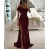 Urban Sexy Dresses Elegant Sequin Ruched Party Maxi Dress Women Off Shoulder High Slit Evening Club Wedding Long Maxi Dress T231202