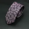 Bow Lass Purple Green Paisley Męski krawat luksusowy szeroki kwiatowy szyja dla mężczyzn