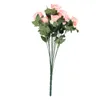 Decorative Flowers Artificial Roses With Long Stem Simulated Silk Real Looking Fake Bouquet For Valentine's Day Party Wedding Decor