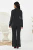 Women's Two Piece Pants Elegant Two-piece Suit Women Business Suits Solid Color Blazers Coat Long Sets Office Lady Outfits Uniform