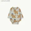 Ensembles de vêtements Pré-vente nouveau TC 2023 automne enfant en bas âge bébé à manches longues body belle bande dessinée imprimer une pièce enfants garçons filles body vêtementsL231202