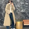 Women's Trench Coats 2023 Fall Flip Lapel Long Sleeve Belted Coat Wool Jacket Fashion Hundred High Quality Tops Y2k