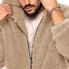 Casacos masculinos com capuz quente inverno com zíper jaqueta reversível casual e elegante perfeito para uso ao ar livre no outono