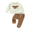 Giyim Setleri Toddler Bebek Bebek Giyim Mektubu Baskı Uzun Kollu Sweatshirt Üstler Jogger Pants Set Mamas Sonbahar Kış Kıyafet