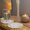 Tapetes de mesa estilo nórdico porta-copos tecidos feitos à mão circular antiderrapante jantar decorativo