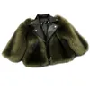 Down Coat Faux Fur Children Leather Autumn And Winter Motorcycle Girls Fashion Jackets Kids Tops Clothes 231202