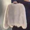 Designer's aloof high-end and environmentally friendly fur top for women, 2023 winter new fur integrated small fragrant coat for women