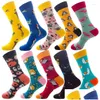 Herrensocken Herren Doiaeskv 10 Paare/Los Glückliche Iti Tiere Meeresfrüchte Männer Gekämmte Baumwolle Calcetines Largos Hombre Großhandel Drop Del Del Dhysb