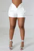 Dames shorts ladingstijl 3D -zakken pu lederen shorts vrouwen sexy v gesneden elastische lage taille casual bottoms mode y2k streetwear club outfits t231202