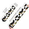 Chaussettes pour hommes heureux drôle moderne noir blanc et Faux or Triangles Vintage Harajuku motifs géométriques équipage chaussette cadeau imprimé