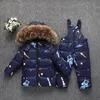 Daunenmantel OLEKID 30 Grad Russland Winter Kinder Jungen Kleidung Set Jacke Overalls für Mädchen 15 Jahre Kinder Baby Schneeanzug 231202