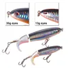 Esche esche 1 set Whopper Plopper Minnow Fishing Lure13g15g35g Crankbaits artificiale esca dura Wobbler coda rotante attrezzatura 231202