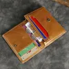 Wallets Fashion Oil Waxed Leather Wallet For Men And Women Simple Holder Coin Purse Genuine Cow 2023