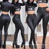 Calças femininas Capris PU PONTES MULHERES MULHERES SEXY LONG LONG SLIM FIT ZIPPER TRUSTERS HIGH PAIS PAIS CAPRIS CASual 2023 Autumn Streetwear T231202