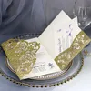 Cartes de vœux 100 pièces papier pailleté découpé au Laser carte d'invitation de mariage élégante personnaliser carte de voeux cartes RSVP fournitures de fête d'anniversaire 231202