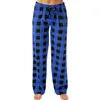 Pantalon à carreaux élastiques pour femmes, pyjama décontracté, fin et confortable, avec cordon de serrage, jambes larges, Y2k, automne/hiver 2023