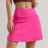 LU LU LEMONS Women Sports Yoga Skirts Workout Shorts Zipper Pleated Tennis Golf Skirt Anti Exposure Fiess Short with Pocket A 224