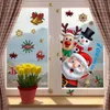 Adesivi per finestre Adesivi murali natalizi Adesivi per vetri per finestre frigorifero Babbo Natale Alce Regalo Buon Natale Decorazioni per la casa Ornamenti natalizi 231202