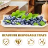 Take Out Containers 4 Pcs Square Paper Lace Plate Candy Buffet Serving Platters Cookie Trays Parties Party Food Display Table Dessert