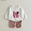 Giyim Setleri Sonbahar Kids Giyim Seti Bebek Kızlar Giyim Takibi İşlemeli Meyve Sweaters+Usturoy Pantolon Bebek Erkekler Gündelik Kış231202