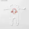 Комплекты одежды Персонализированный Rainbow Babygrow Sleepsuit Baby Coming Home Outfit Custom Name Детский пижам Newbron Душ Подарок Детская одеждаL231202