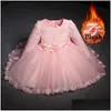 Girls Dresses Girl Princess Dress 1 Year Baby Baptism Banquet Clothes Spring And Autumn Long Sleeve Lace New Party Kids Drop Delivery Dhdxb
