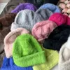 Beanieskull Caps Fashion Rabbit Fur Y2k Beanies Women Soft Warm Fluffy Angola Winter Sticked Hat Female Plush Windproof Bonnet Skullies Cap 231201