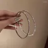 Creolen Damen Kleine Zirkon Intarsien Runde Metall Ohrring Damen Anhänger Exquisite Ins Schmuck Geschenk Zubehör 925 Silber Nadel 2023