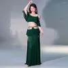 Stage Wear Belly Dance Top Skirt Set Practice Clothes Sexy Women Long Suit Performance Oriental Costume Vestidos De Baile Ropa Mujer