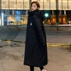 Piumino da donna Parka invernale Cappotto da donna Moda coreana Sciolto oversize di grandi dimensioni con cappuccio Giacca antivento calda lunga in cotone di lusso Y2k 231201