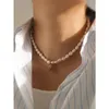 Catene Perle d'acqua dolce naturali Collane Trendy Classico Irregolare Barocco Design semplice Collo Gioielli Collare clavicola femminile di moda