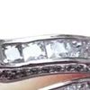 Luxury Size 5678910 Jewelry 10kt white gold filled Topaz Princess cut simulated Diamond Wedding Ring set gift with 1009091