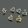 Designer hollow heart-shaped earrings female diamond necklace couple chain pendant luxury jewelry gift girlfriend accessories whol278Z