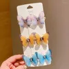 Accessoires pour cheveux 6 pièces/ensemble, épingles à cheveux papillon colorées, Clips de dessin animé pour femmes et filles, Barrettes à la mode