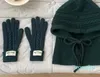 Basker vinter stickade hatthandskar varm tjockare balaclava imitation kashmir halsduk set ullkorea sjal