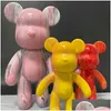 Novelty Games 7/18/23/33 cm Fluid Bear White Mold Handmade Diy Iti Bearbrick Statue Manual Parent-Child Toys Violent Scpture Decor Dr Dhcxo