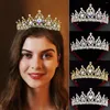 Klipy włosów ślub Tiara Crystal Princess Fashion Bride Rhinestone Crown Crown Akcesoria biżuterii