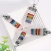 7 Chakra Sword Necklace Men Healing Natural Stone White Crystal Hexagonal Pendant Amulet Jewelry 2024 Nyårsgåva