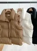 Parkas pour femmes Automne Hiver Femmes Casual Lâche Épaissir Veste Manteau Mock Cou Zipper Up Solide Gilet Chaud Pour Vestes Puffer 2023 231201