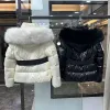 Monclair designer feminino jaqueta de inverno casacos das mulheres real gola de cabelo de guaxinim quente moda parkas casaco de algodão outerwear