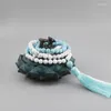 Naszyjniki wiszące 108 Japa mala z koralikami naszyjnik dla kobiet biały wycie kamień siprytualny joga biżuteria edo2203