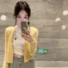 Work Dresses 2023 Autumn Korean Short Knitted Cardigan White T-shirt Gray Half-body Skirt Three-piece Set