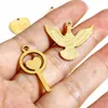 Charms 316 Rostfritt stål Animal Gold Color Heart Square Eagle Elephant Shape Pendants för smycken som tillverkar DIY -halsbandsfynd